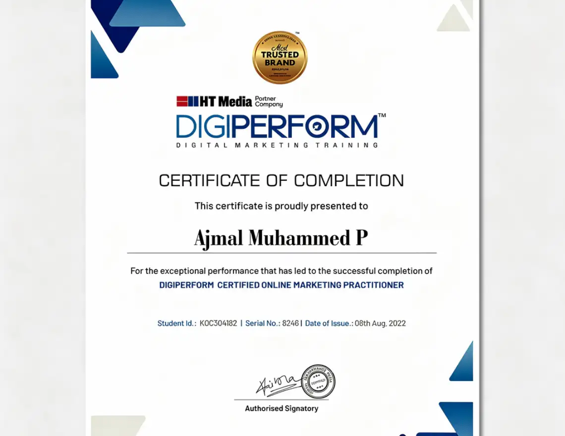 Digiperform Digital Marketing Certificate