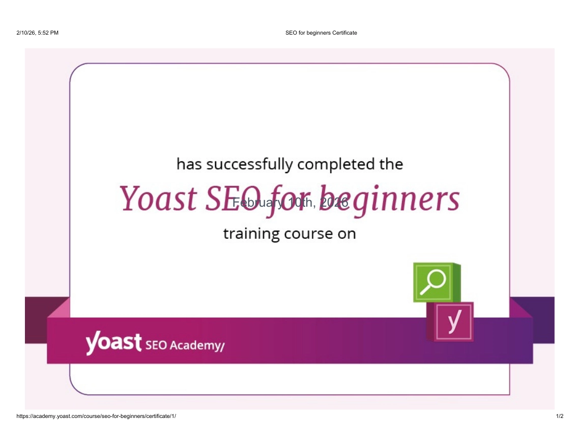 yoast SEO Certification